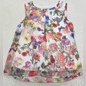 Christopher & Banks Multicolor Floral Lightweight or Layering Blouse Size Medium